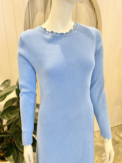 Kivari Knit Midi Dress in Cornlower Blue - Size 10