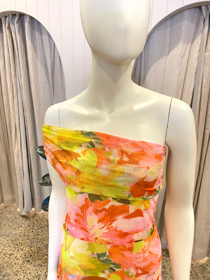 By Nicola Paloma Sleeveless Mesh Maxi Dress Floral Confetti  - Size 14