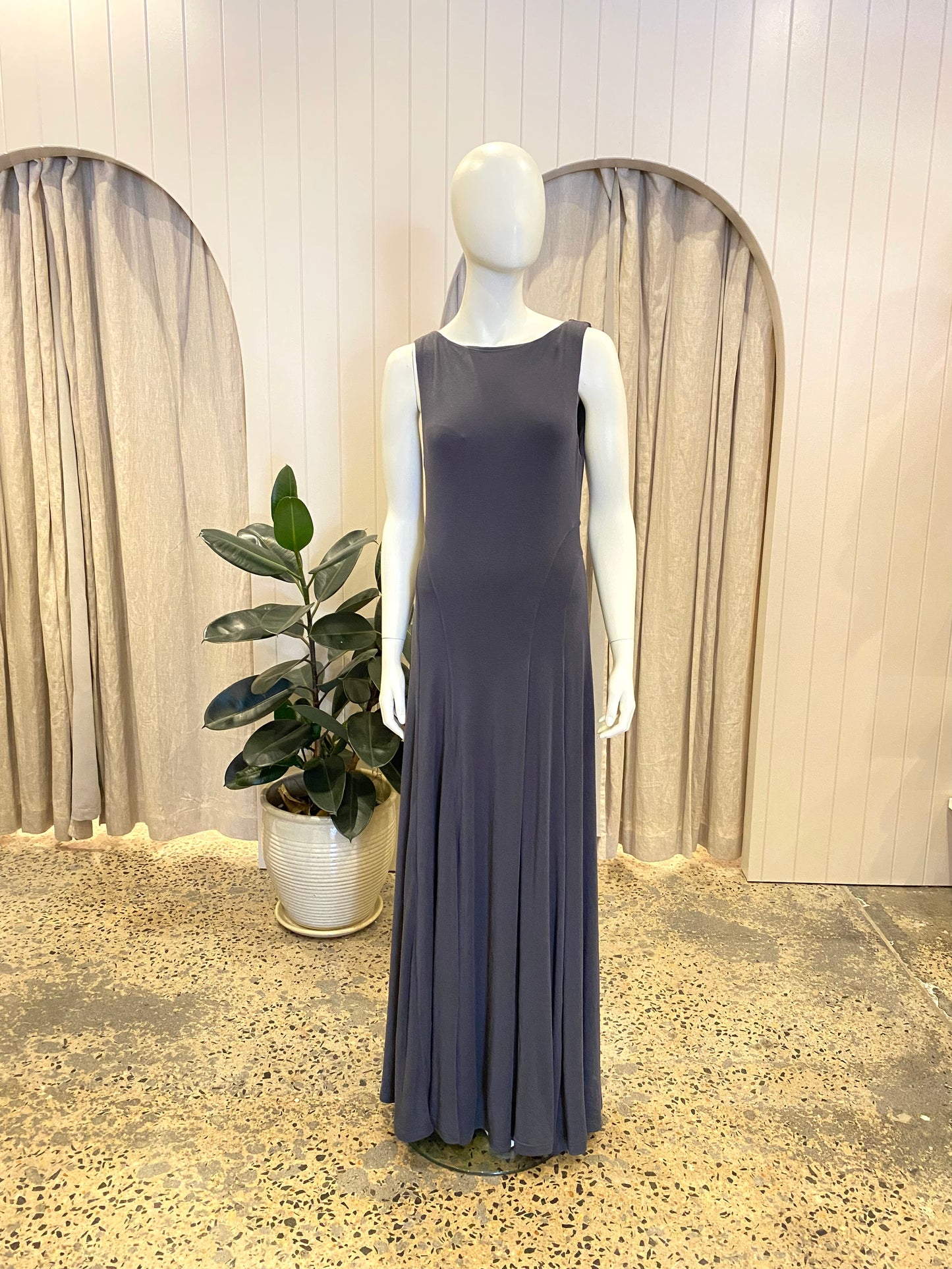 Anna Quan Graphite Audrey Maxi Dress - Size 12