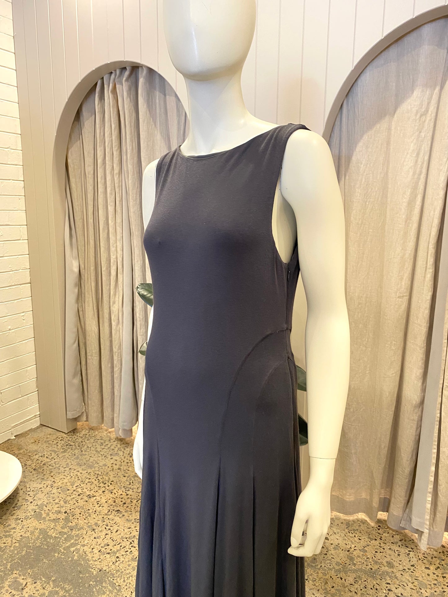 Anna Quan Graphite Audrey Maxi Dress - Size 12