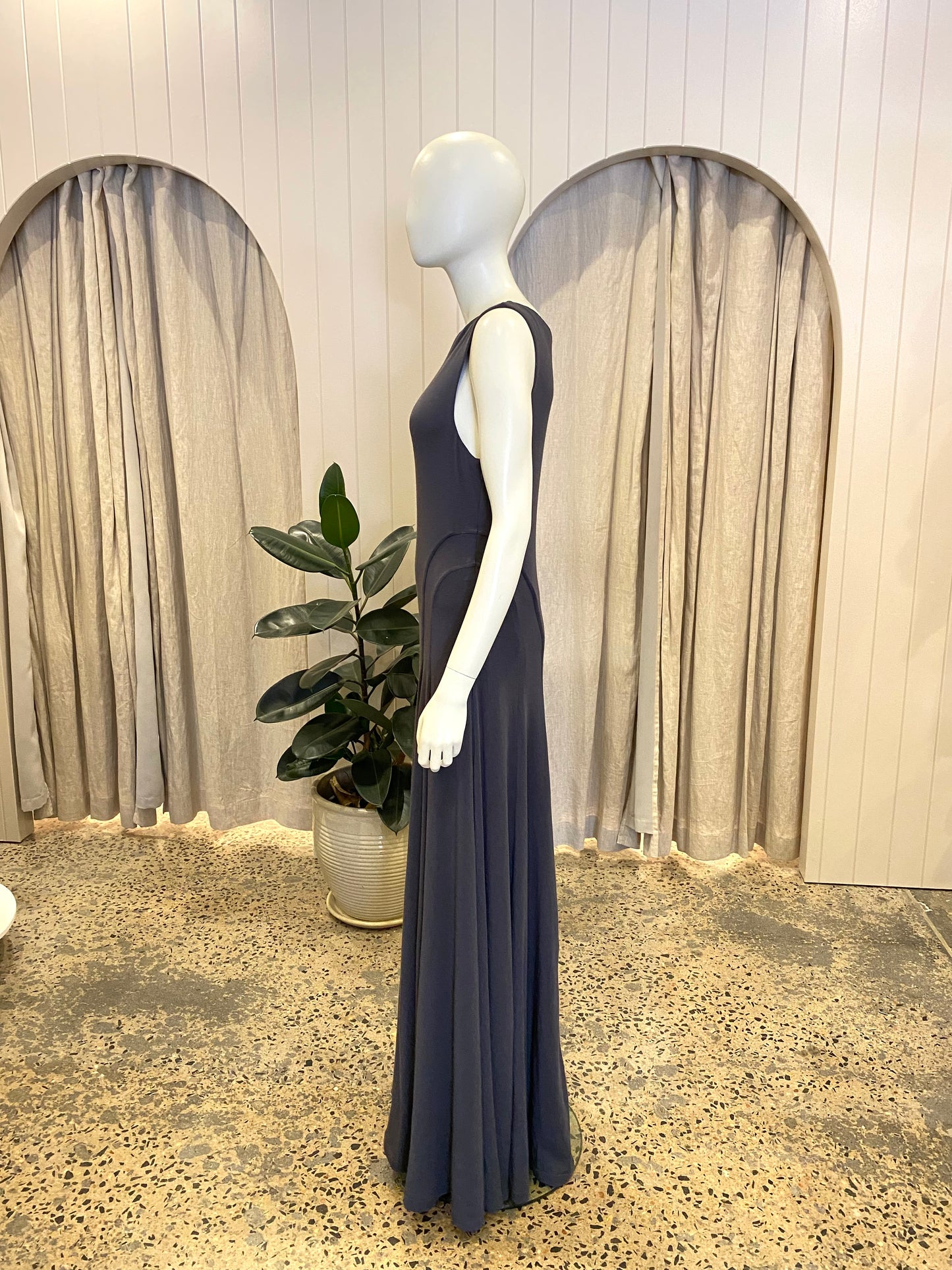 Anna Quan Graphite Audrey Maxi Dress - Size 12