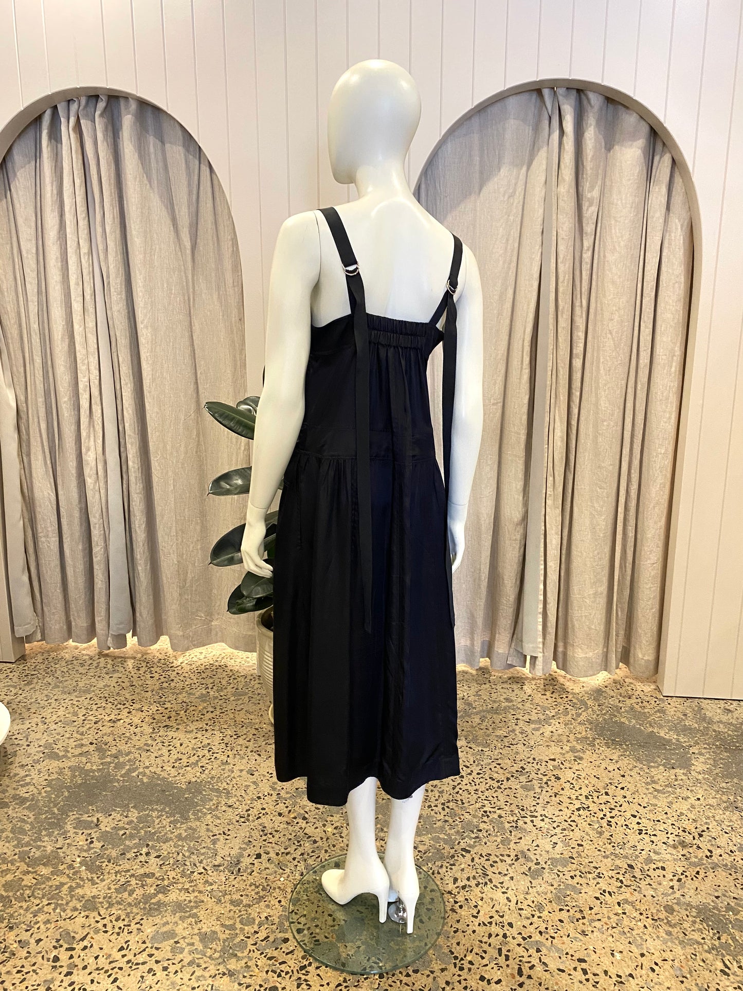 Lee Mathews Black Simone Apron Dress - Size 1