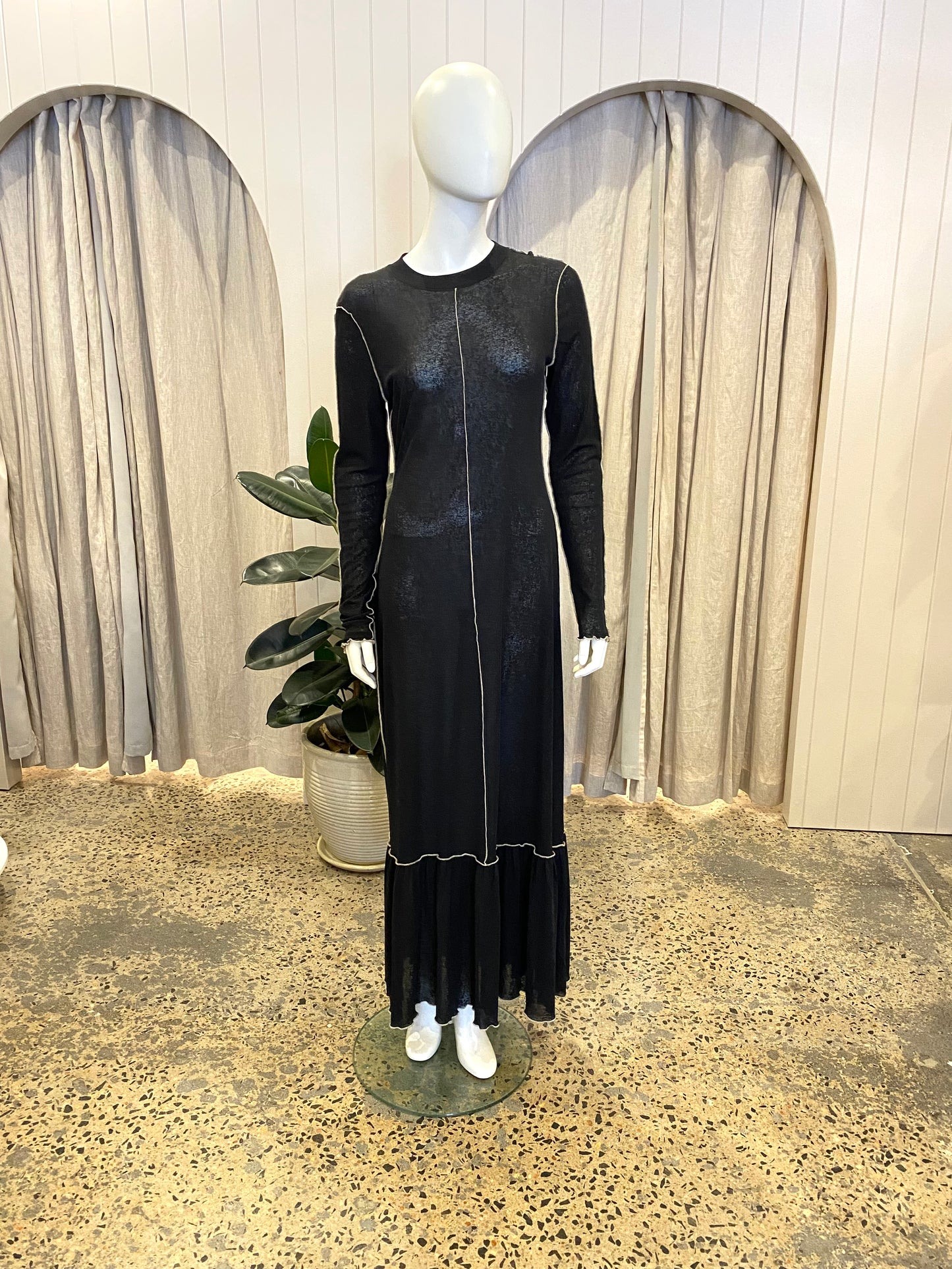 Hansen and Gretel Black Piper Maxi Dress - Size L