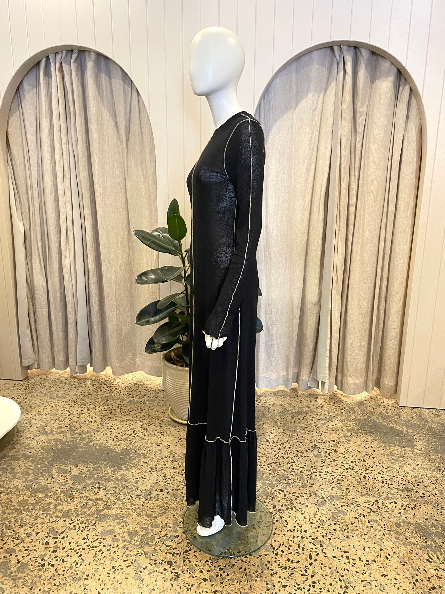 Hansen and Gretel Black Piper Maxi Dress - Size L