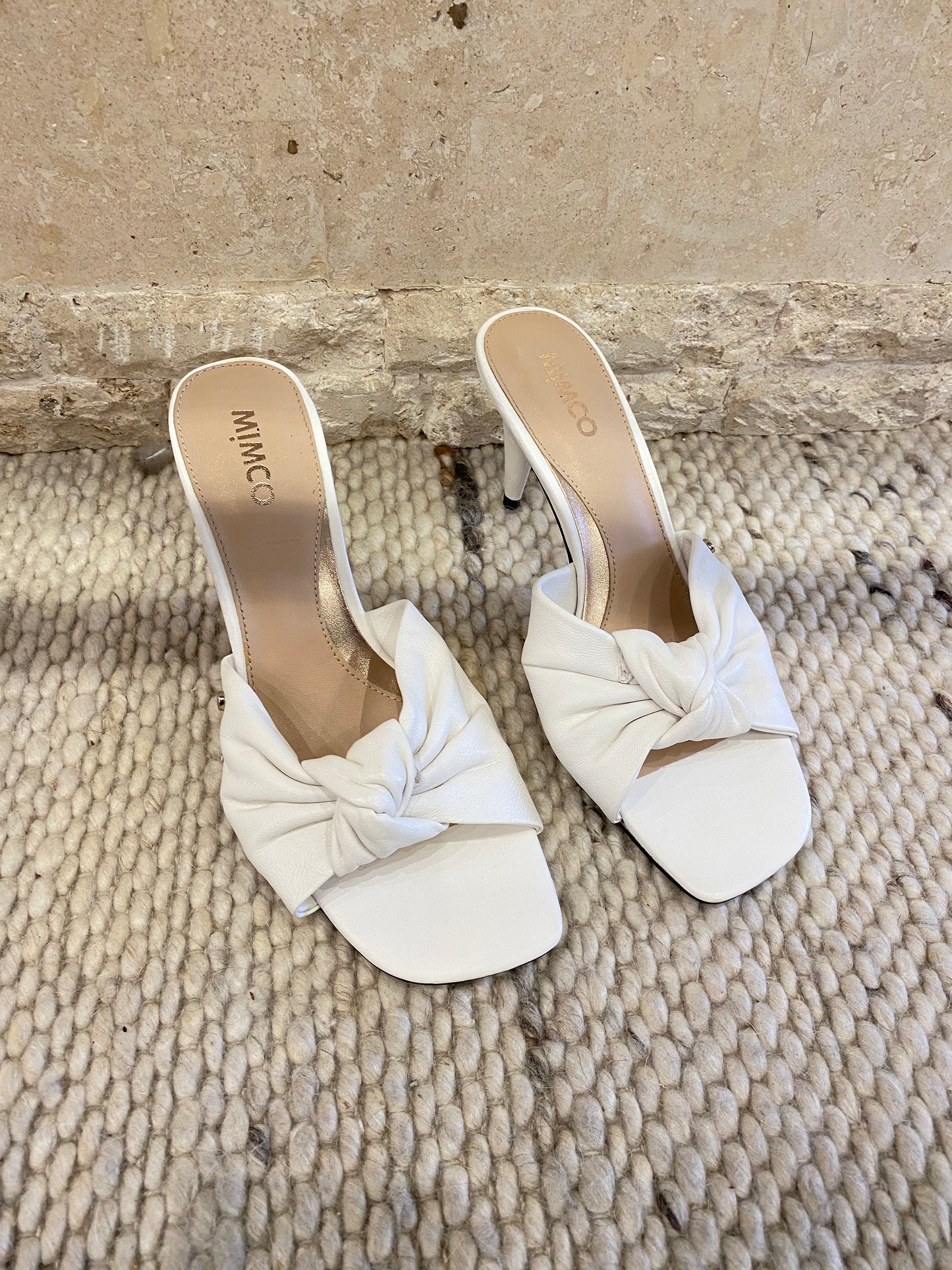 Mimco Twist Heels in White - Size 39