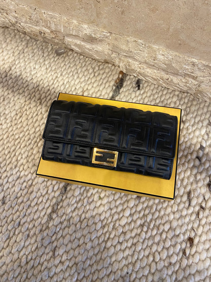 Fendi Black Embossed Logo Wallet