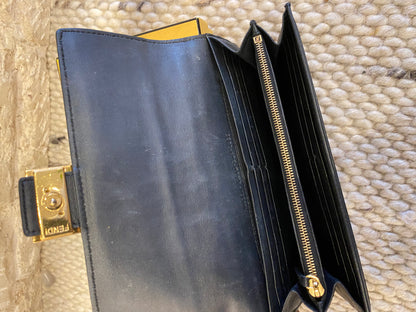 Fendi Black Embossed Logo Wallet