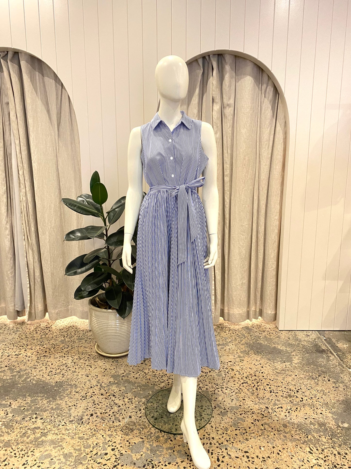 Tommy Hilfiger Striped Pleated Shirtdress - Size 10