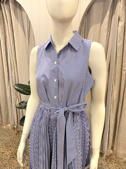 Tommy Hilfiger Striped Pleated Shirtdress - Size 10