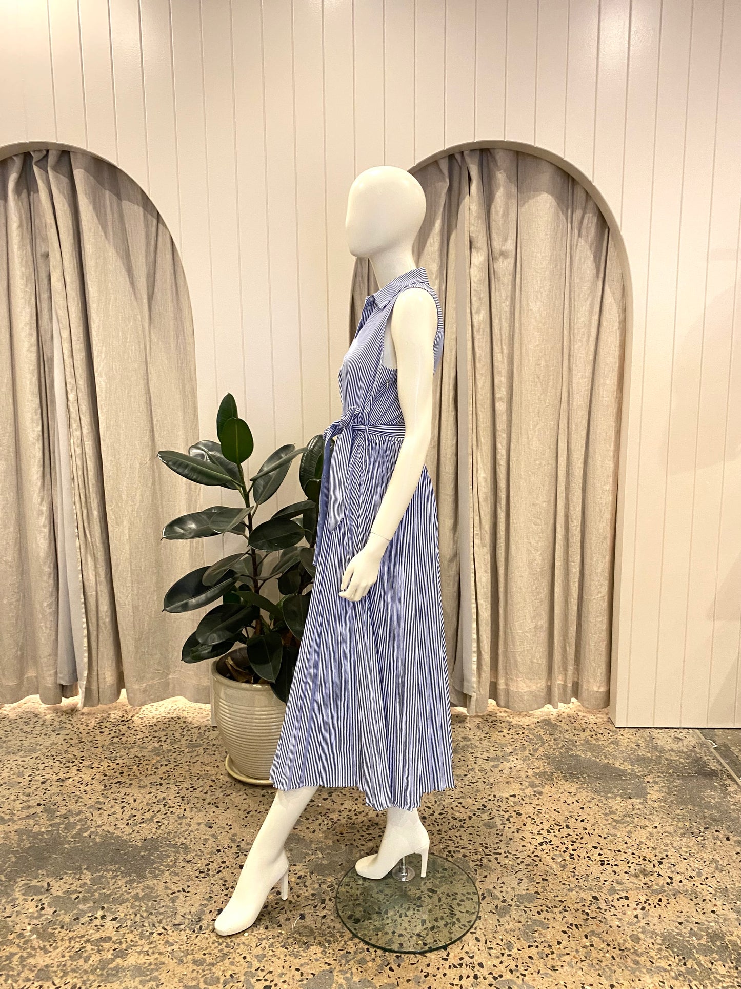 Tommy Hilfiger Striped Pleated Shirtdress - Size 10