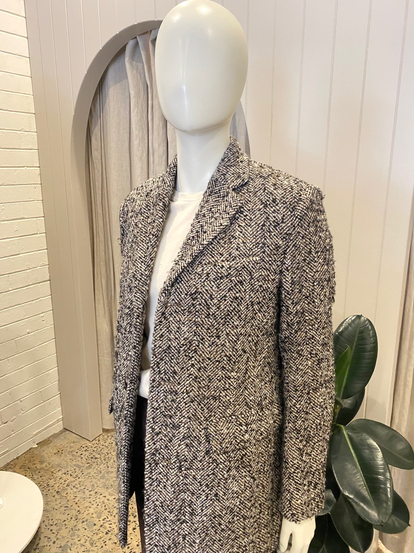 Zara Oversized Woven Tweed Blazer - Size XS (6-10)