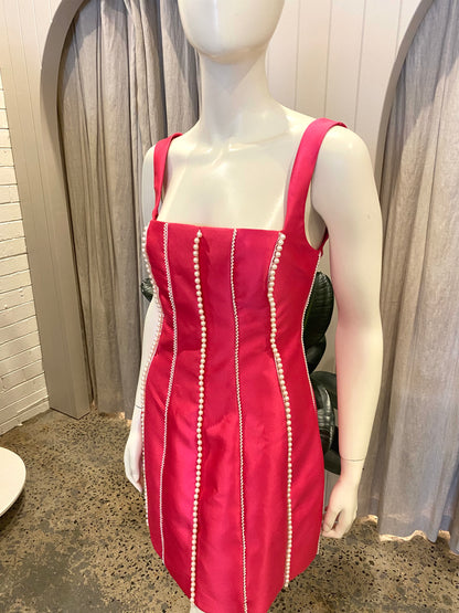 Eliya The Label 'Tahiti' Mini Dress in Magenta - Size M (10)