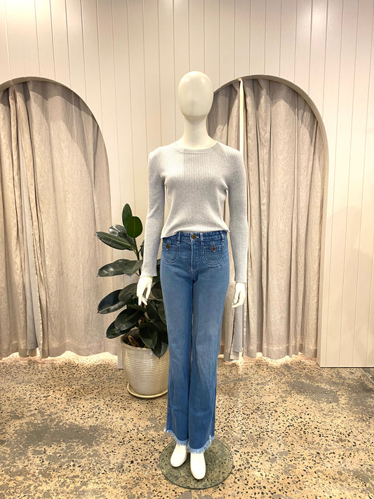 Chloe Blue Flared Jeans - Size 36 (8)