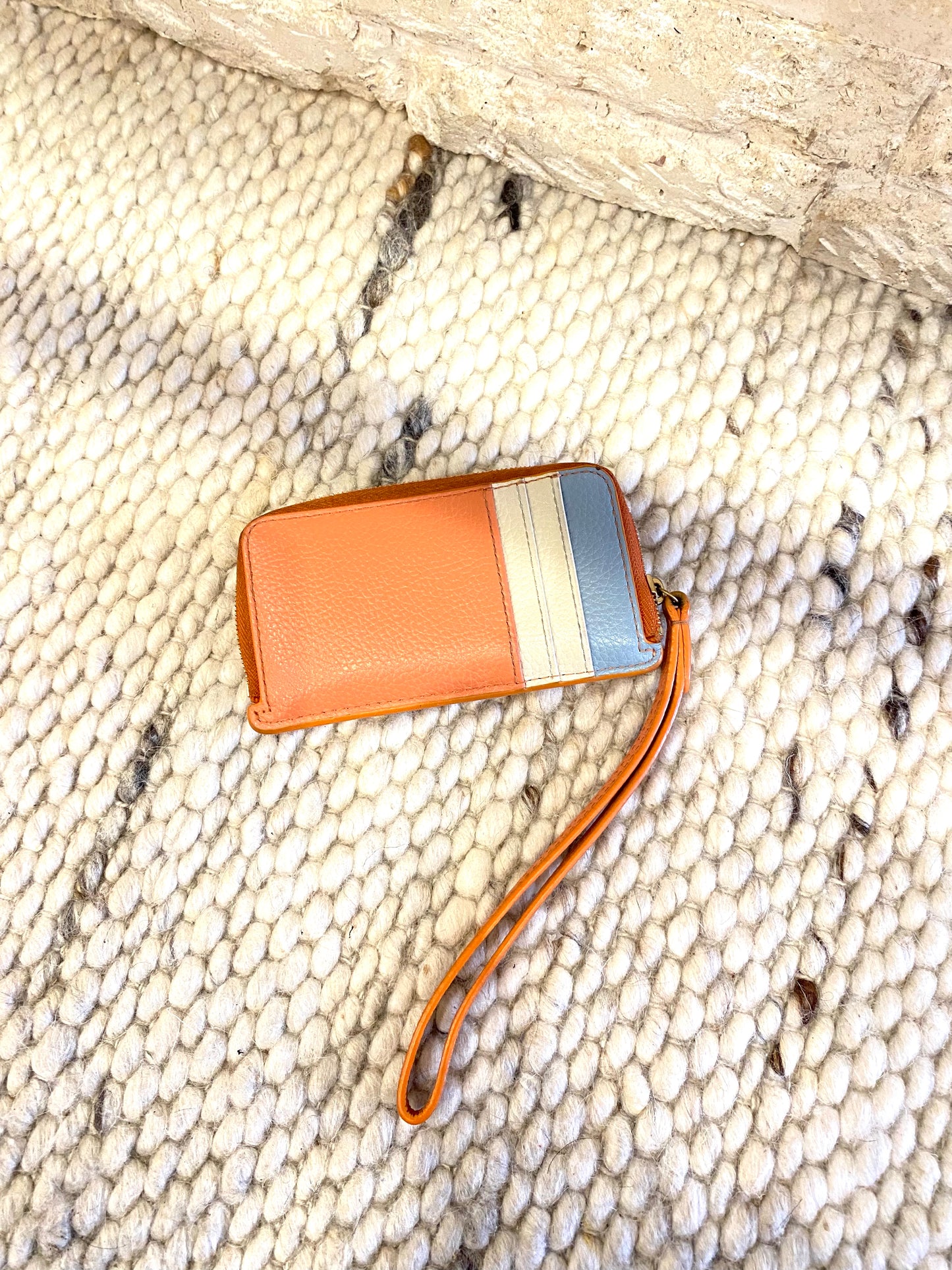 Mulberry Orange Plaque Small Zip Around Purse