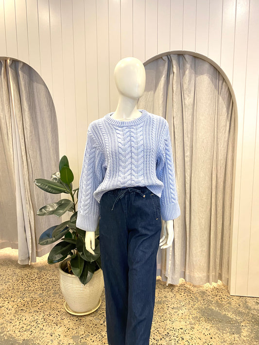 Kivari Blue Brielle Knit Jumper - Size 8