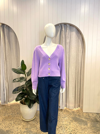 On Parks Knit Cardigan in Purple - Size 8