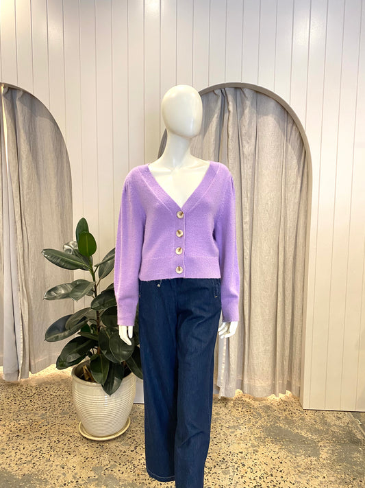 On Parks Knit Cardigan in Purple - Size 8