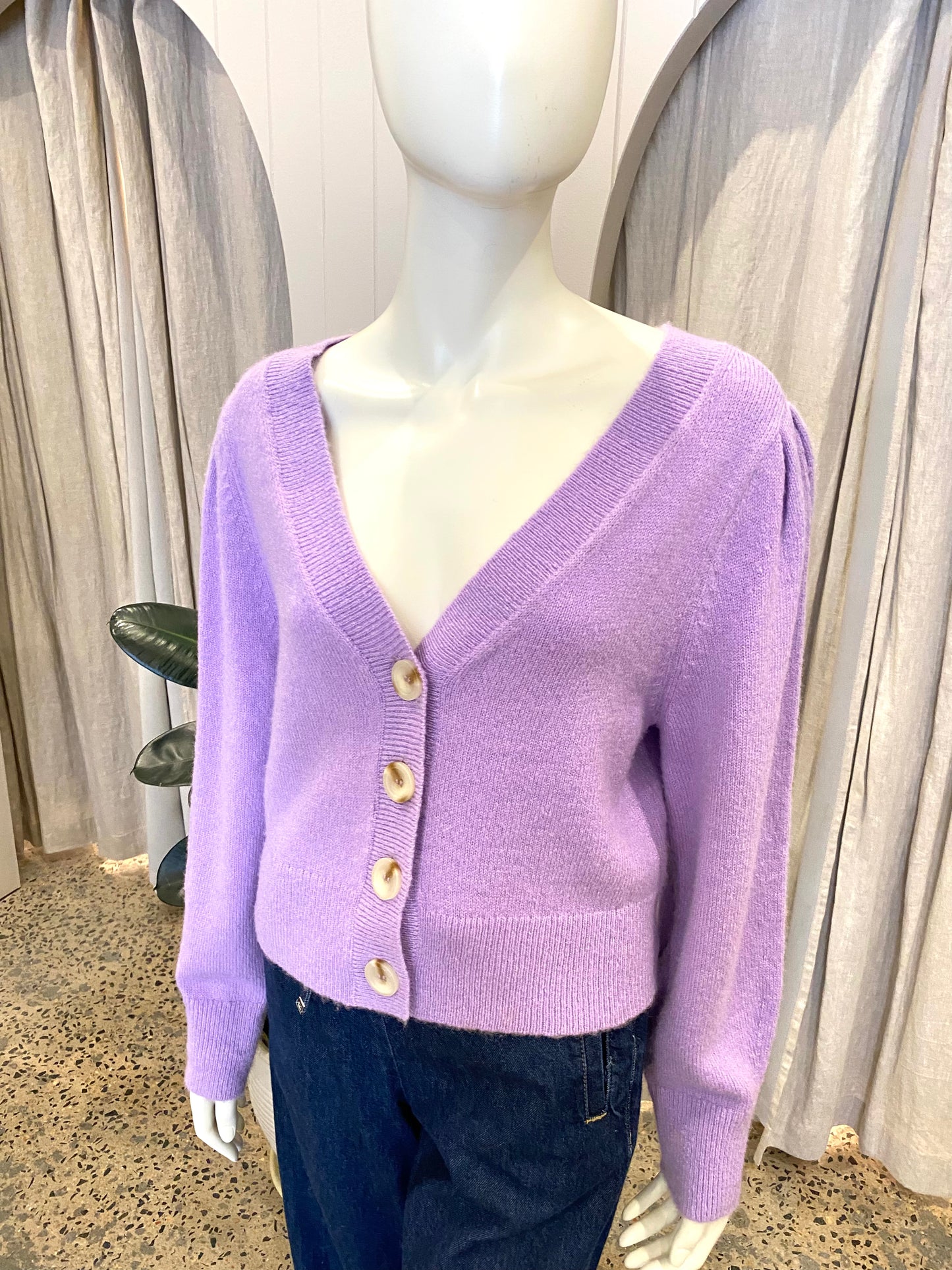 On Parks Knit Cardigan in Purple - Size 8