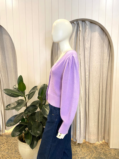 On Parks Knit Cardigan in Purple - Size 8