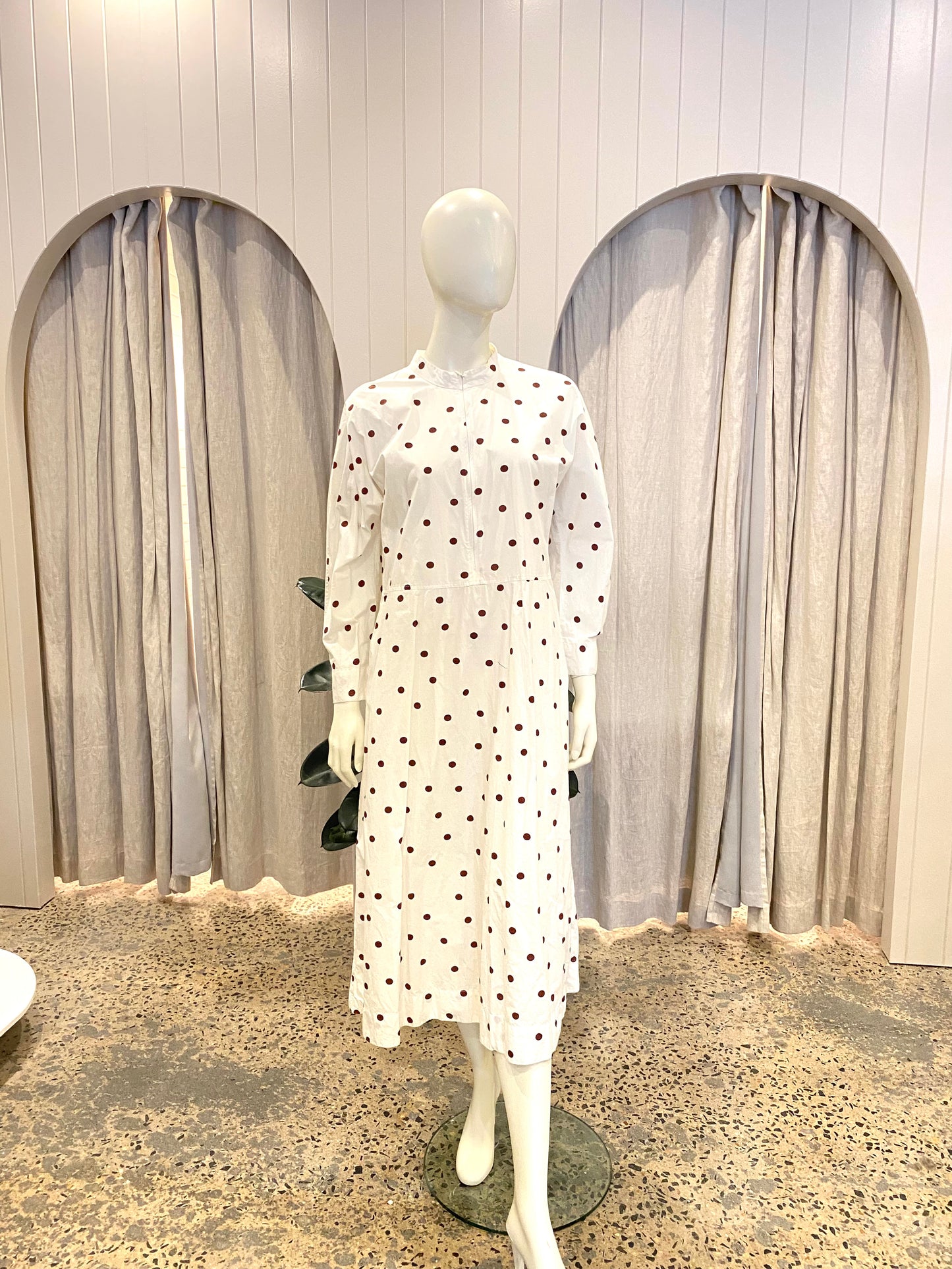 Ganni Polka Dot Print Midi Dress - Size 42 (10-12)