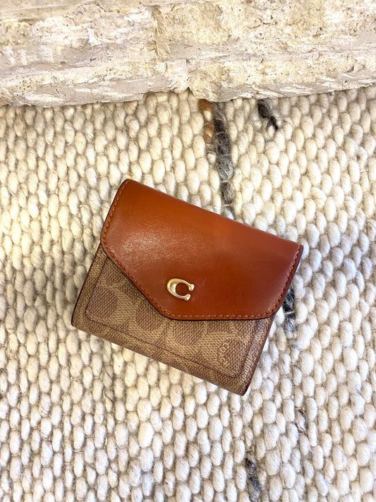 Coach Brown Colourblock Signature Wyn Small Wallet
