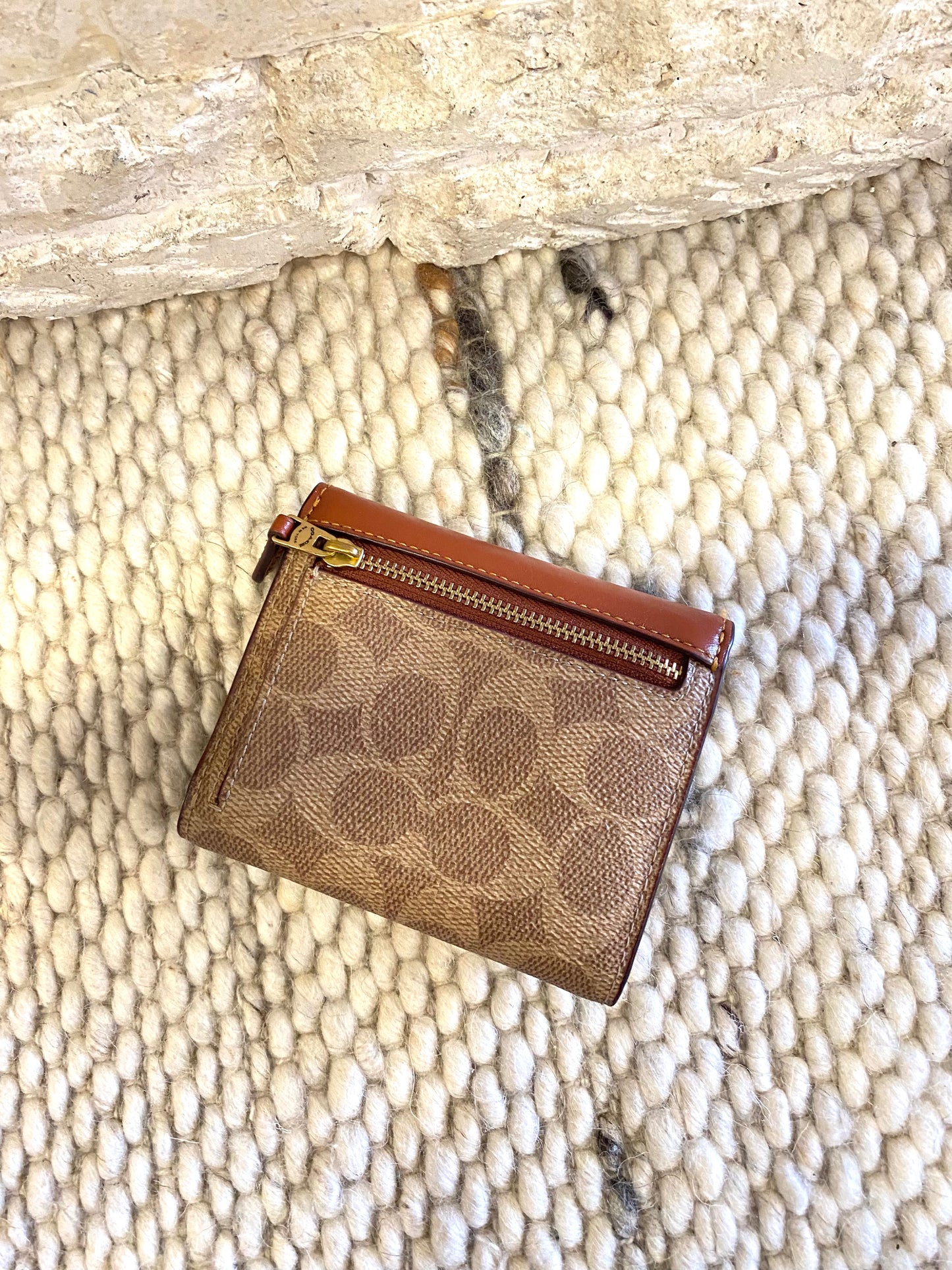 Coach Brown Colourblock Signature Wyn Small Wallet