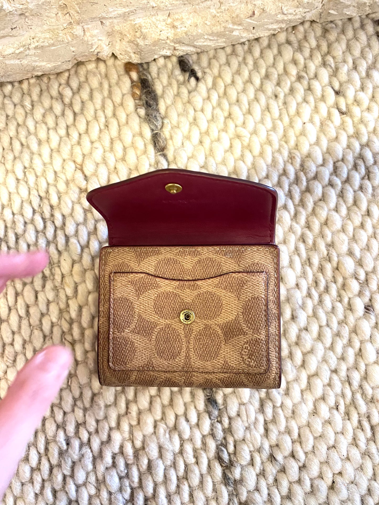 Coach Brown Colourblock Signature Wyn Small Wallet