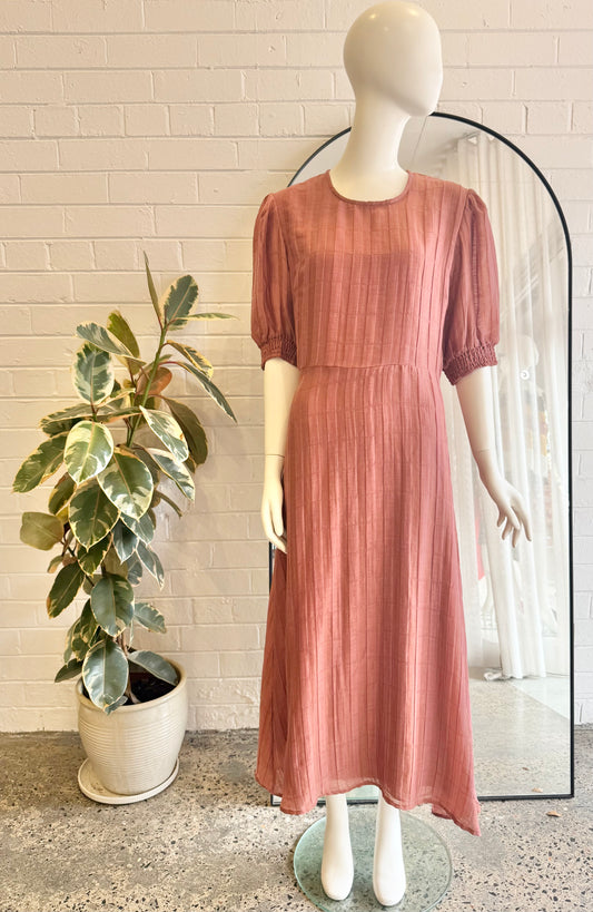 Leonard Street Rust Midi Dress - Size 14