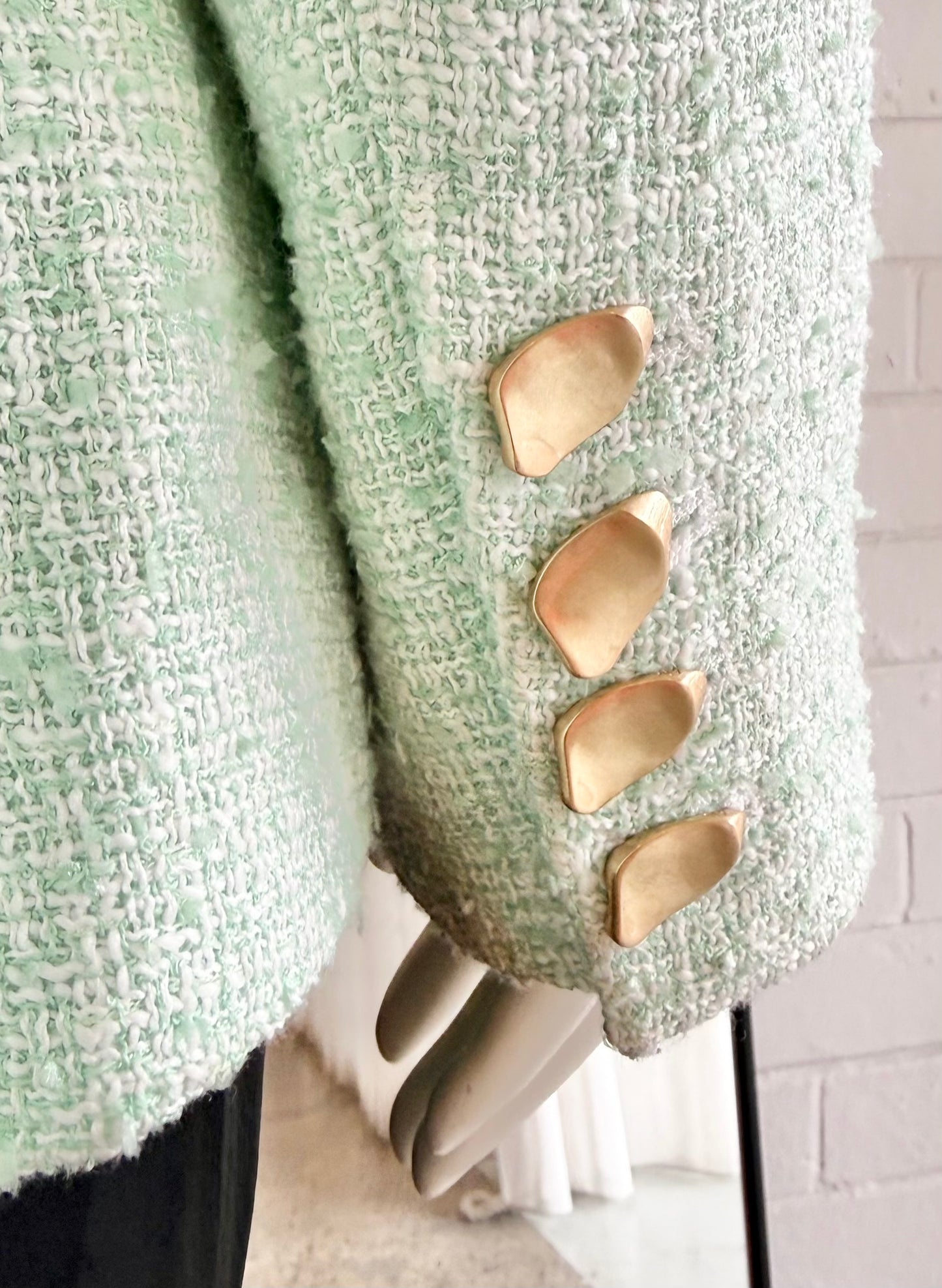 Aje Peppermint Tweed Daniella Boucle Blazer - Size 14