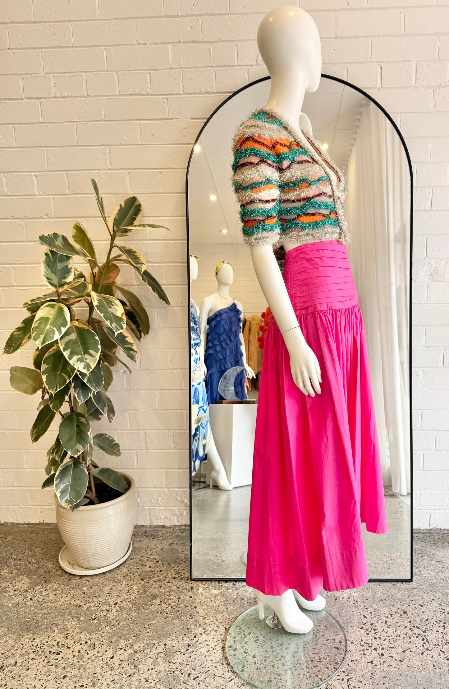 Shona Joy Estela Ruched Midi Skirt in Pink - Size 10