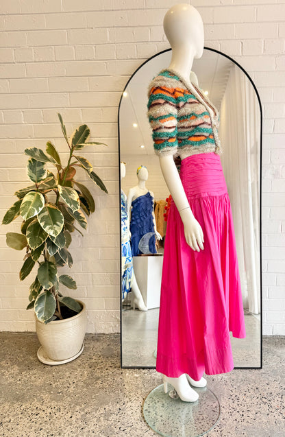Shona Joy Estela Ruched Midi Skirt in Pink - Size 10