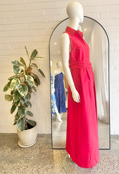 Simorra Red Long Sleeveless Dress - Size 12