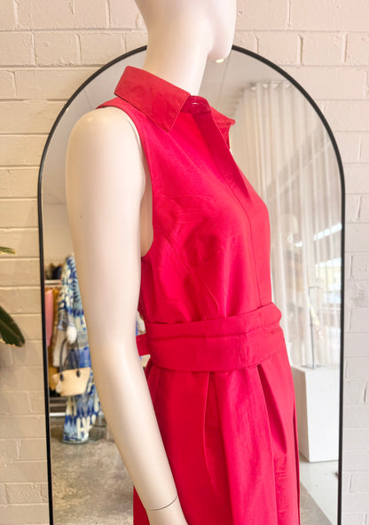 Simorra Red Long Sleeveless Dress - Size 12