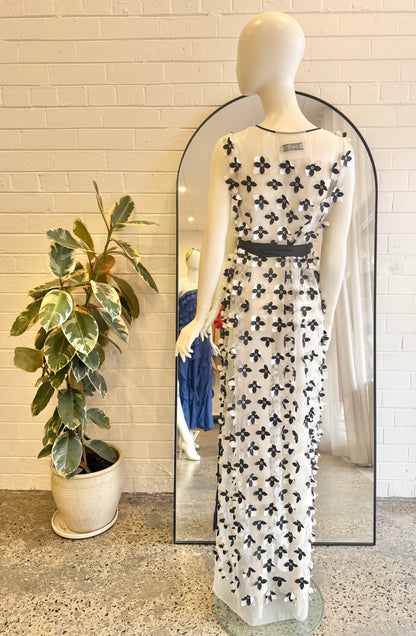 Xenia Design Black and White Floral Maxi Split Tunic - Size M