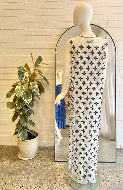 Xenia Design Black and White Floral Maxi Split Tunic - Size M
