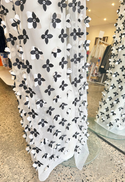 Xenia Design Black and White Floral Maxi Split Tunic - Size M