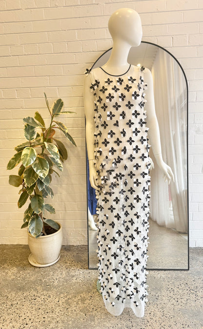Xenia Design Black and White Floral Maxi Split Tunic - Size M