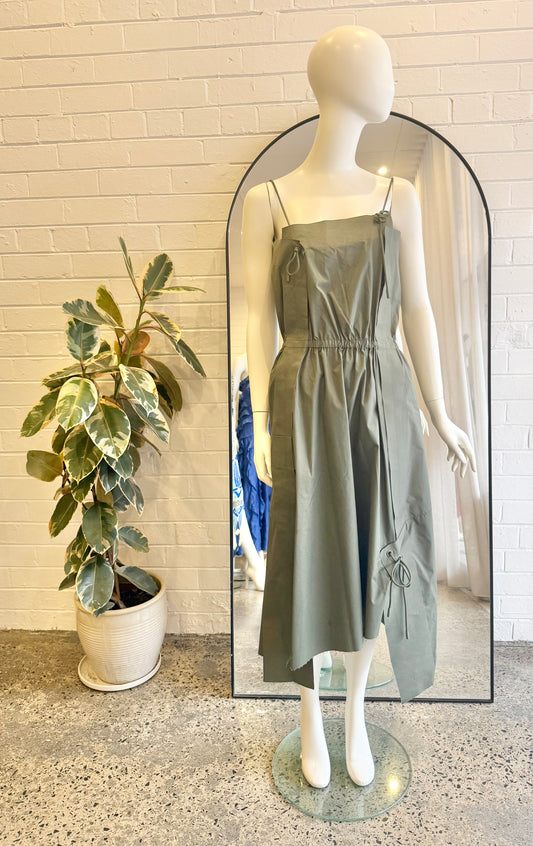 JNBY Khaki Sleeveless Midi Dress - Size M