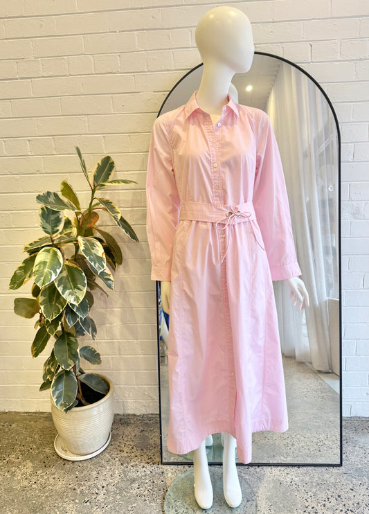 Commonry Pink Cotton Poplin Panelled Midi Dress - Size 10