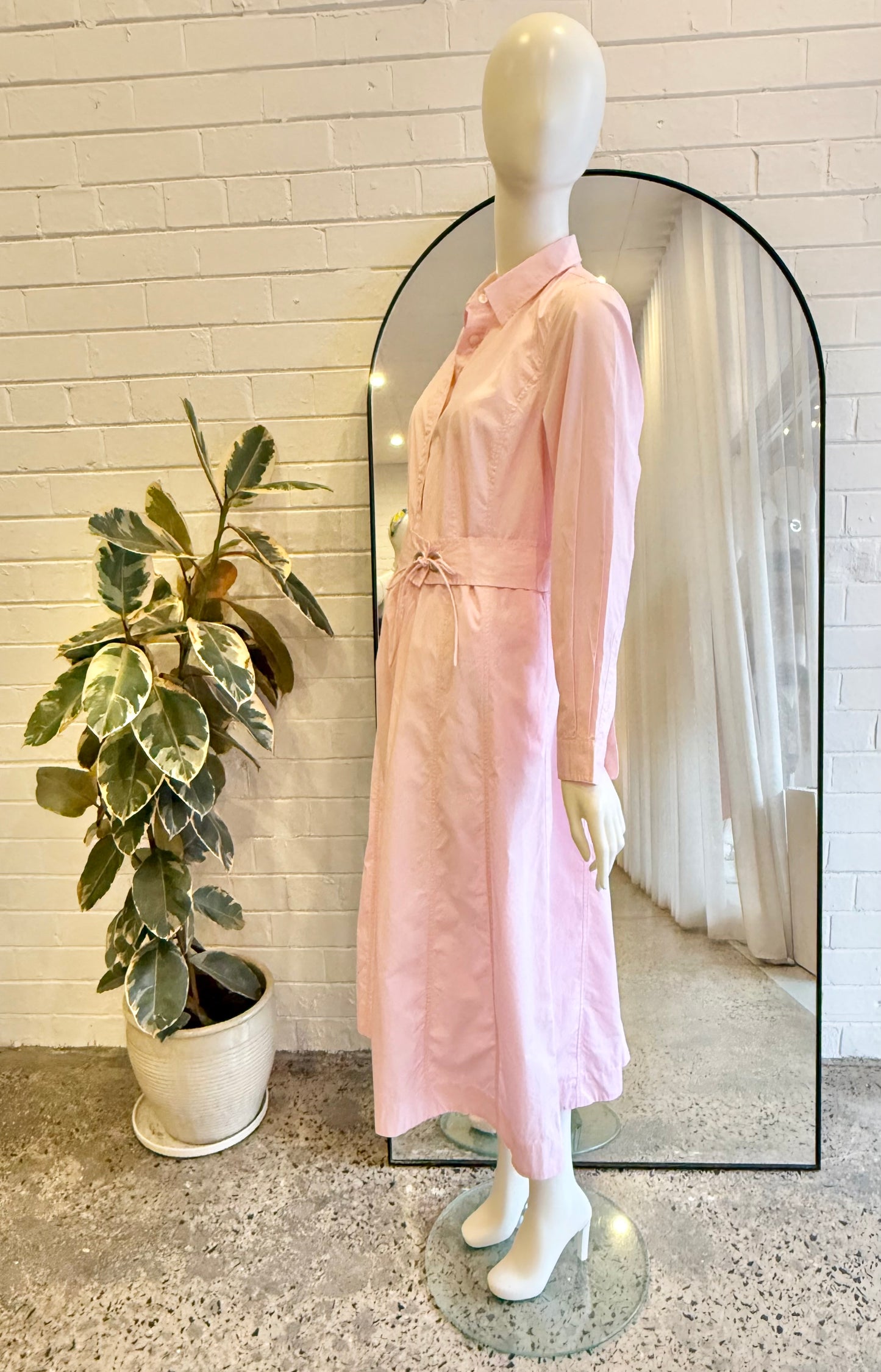 Commonry Pink Cotton Poplin Panelled Midi Dress - Size 10