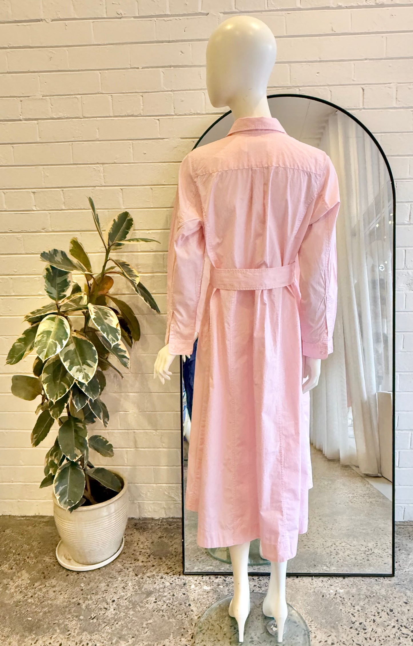 Commonry Pink Cotton Poplin Panelled Midi Dress - Size 10