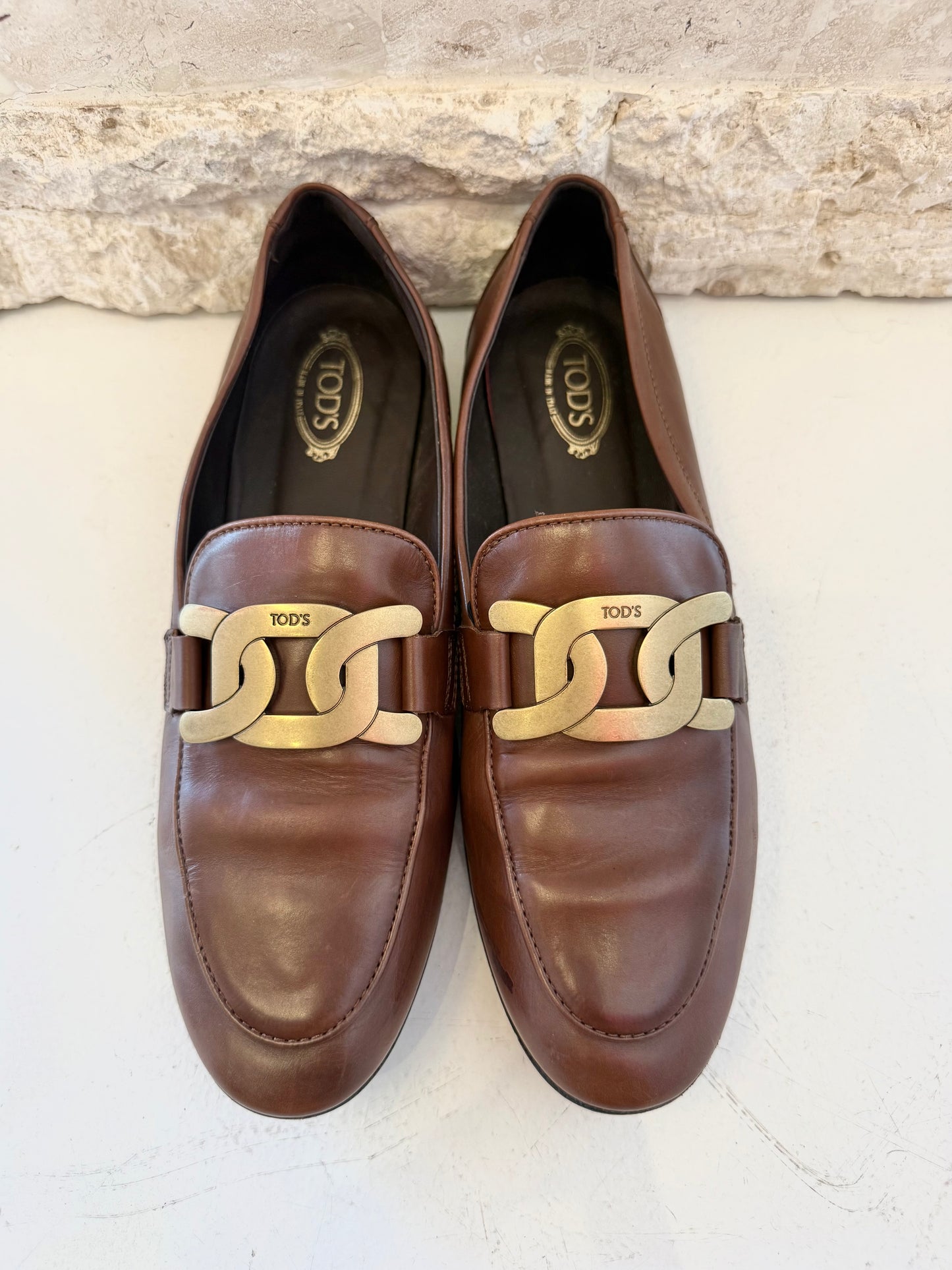 Tods 'Kate' Brown Leather Loafer - Size 37.5