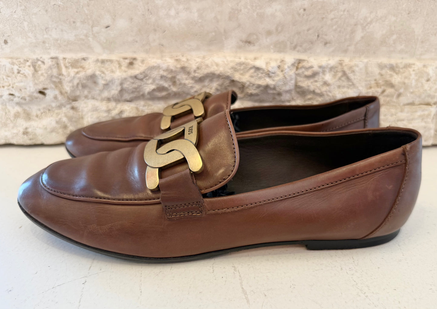 Tods 'Kate' Brown Leather Loafer - Size 37.5