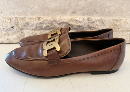 Tods 'Kate' Brown Leather Loafer - Size 37.5