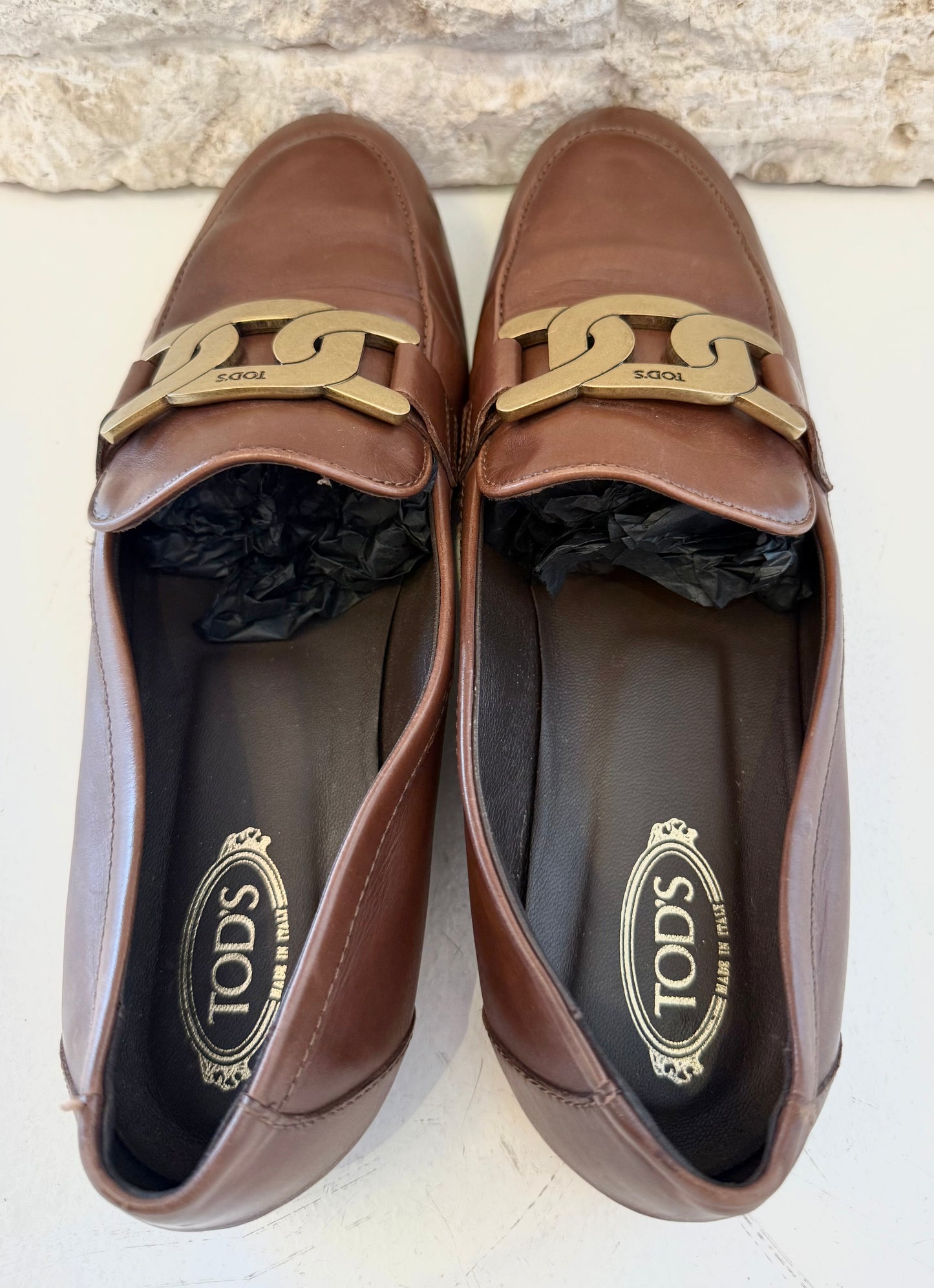 Tods 'Kate' Brown Leather Loafer - Size 37.5