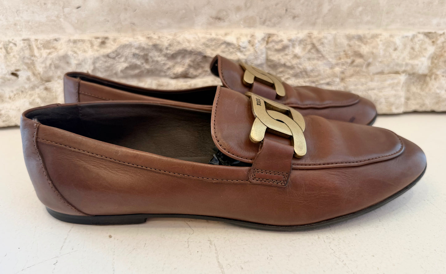Tods 'Kate' Brown Leather Loafer - Size 37.5