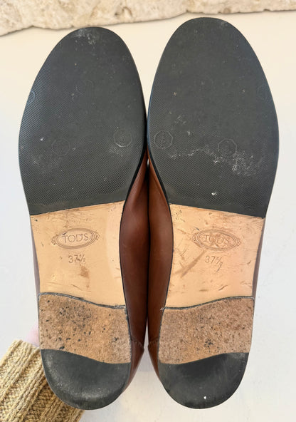Tods 'Kate' Brown Leather Loafer - Size 37.5