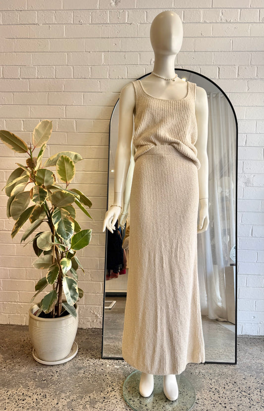 Country Road Boucle Knit Maxi Skirt & Tank Set - Size 14