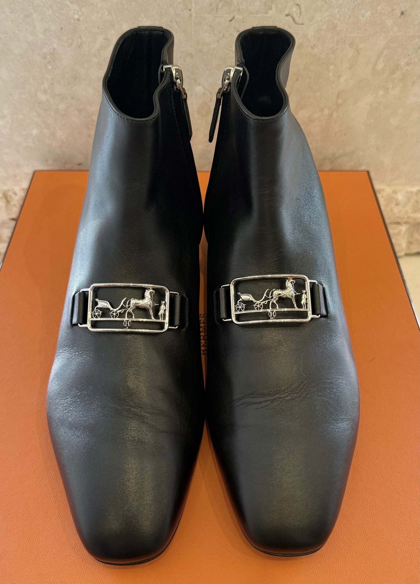 Hermès 'Verlaine' Ankle Boots in Black - Size 39