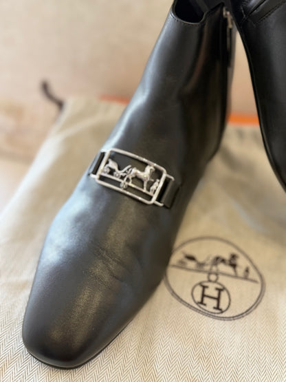 Hermès 'Verlaine' Ankle Boots in Black - Size 39